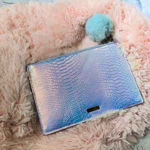 Skinny dip iridescent pom pom clutch 🧜‍♀️